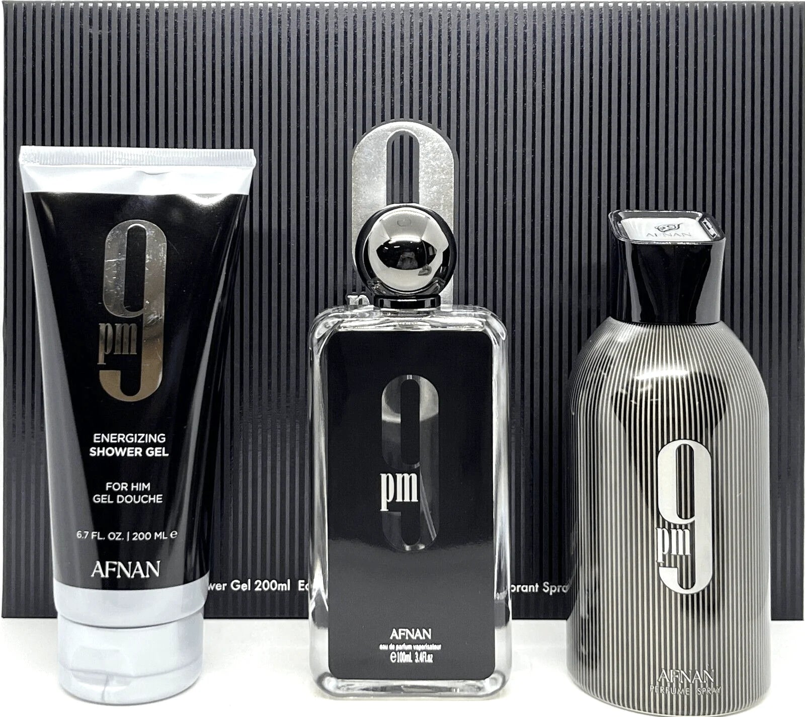 Estuche Afnan 9Pm For Men Edp 100Ml+Sg 200Ml+Deo 250Ml Hombre