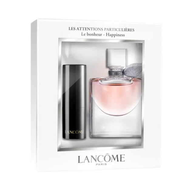 Set Miniatura Lancome La Vie Est Belle EDP 4 ML + Labial L'Absolu Rouge Sheer 202 1.6 gr Mujer