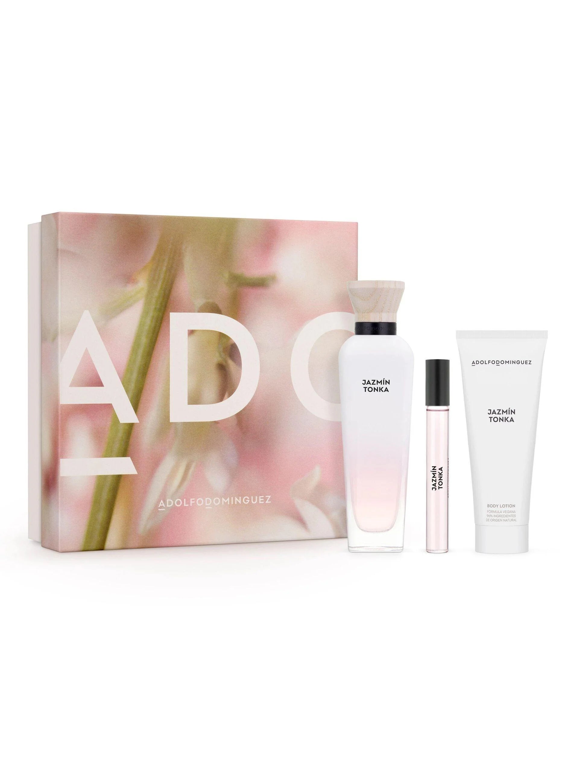 Estuche Adolfo Dominguez Jazmín Tonka Mujer Edp 120 Ml + 10 Ml Y Body Lotion 75 Ml